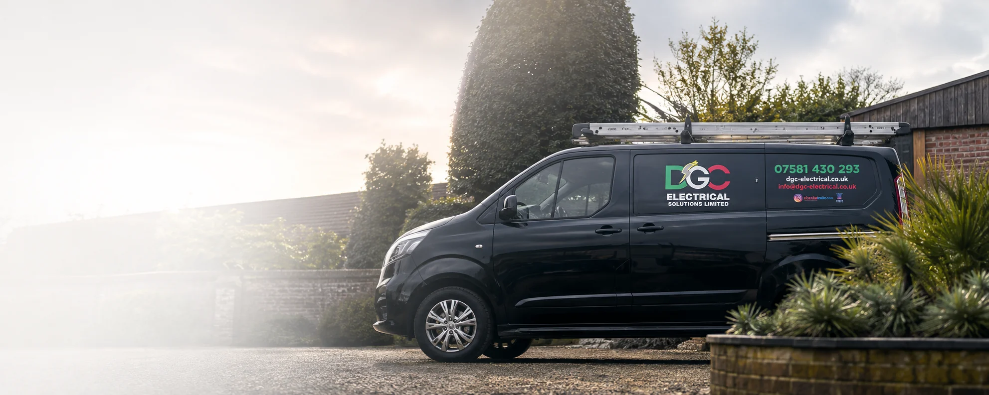 DGC Electrical branded van at a property in Solihull